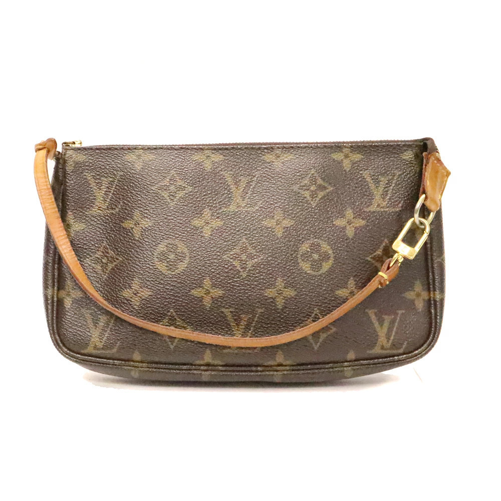 Louis Vuitton Pochette Accessoires Monogram Canvas Top Handle Bag Brown